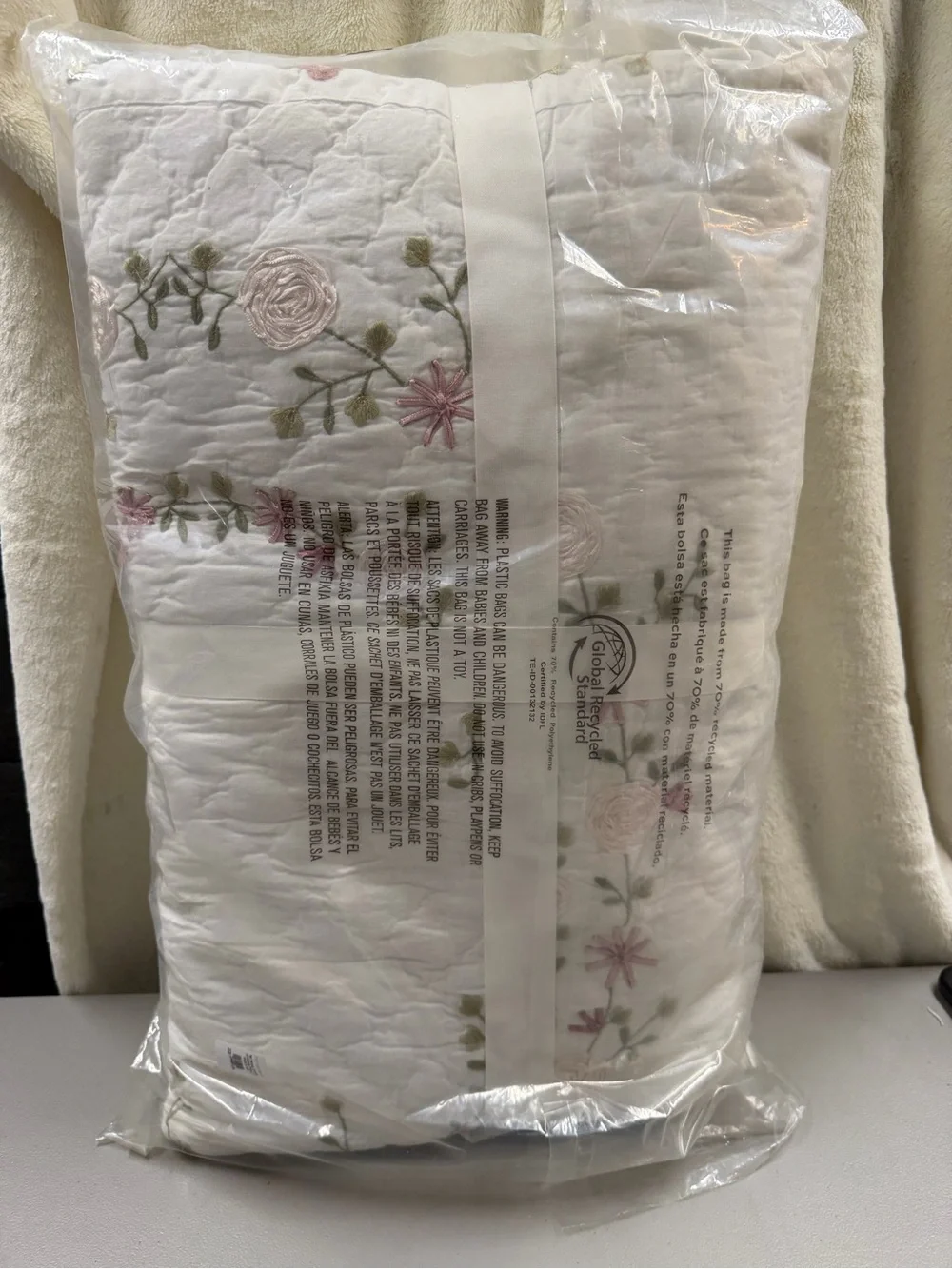 LoveShackFancy x Pottery Barn Bow Embellished Quilt Full Queen Bedding NWT